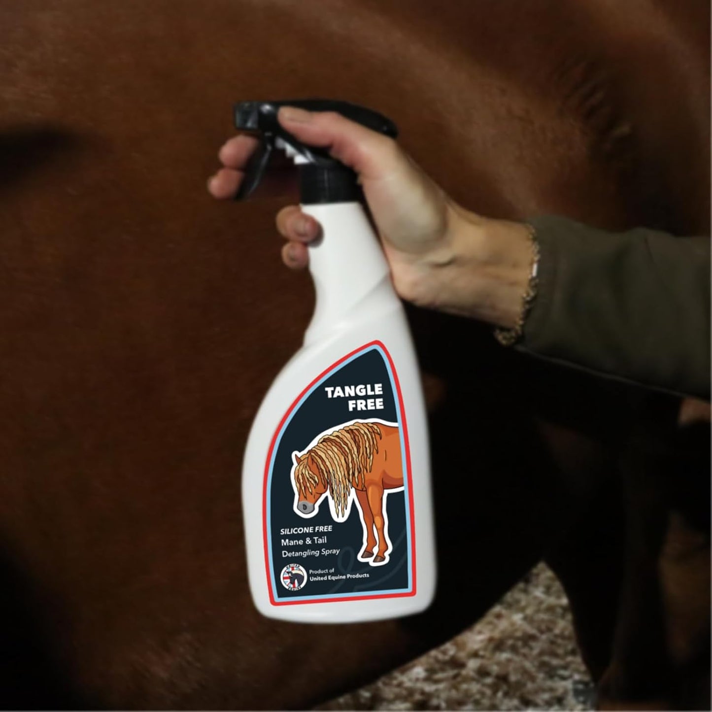 Tangle Free 750ml Mane & Tail Detangler Spray for Horses – Silicone-Free Natural Conditioning Spray – Removes Knots, Moisturises & Strengthens Hair – Supports Healthy Mane & Tail Condition