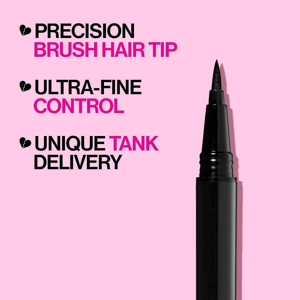Wet n Wild Mega Last Breakup Proof Liquid Eyeliner, Black Eyeliner Pen, Waterproof, Quick Drying, Smudge-Resistant, 16-Hour Wear, Ultra Black
