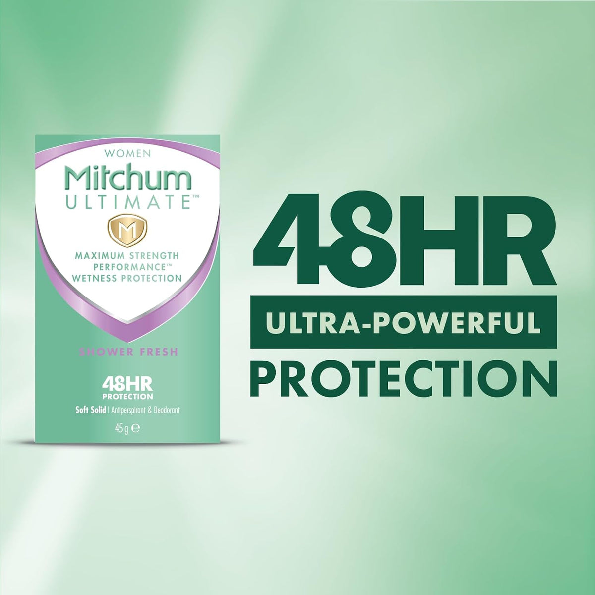 Mitchum Ultimate Women 48HR Protection Soft Solid Shower Fresh Antiperspirant & Deodorant 45 g