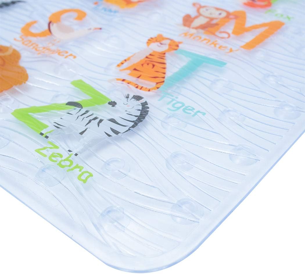 BOPPIE Non-Slip Bath Mat Shower Mats,Anti-Slip-Resistant Tub Mats Bathroom Mat XL Large Bath Mat 89 X 38 CM(Alphabet DWZM)
