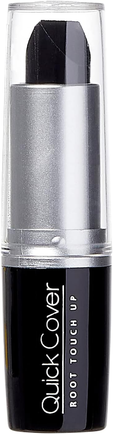 RED by Kiss Quick Cover Root Touch Up Stick, Water-Resistant Temporary Gray Hair Concealer with Brush for Roots and Beard, Long-Lasting Coverage, Easy Application (1 Pack, Jet Black)