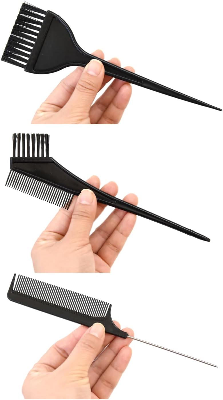 YANTAISIYU 6pcs Hair Dye Set Hair Colouring Tools Tinting Brush Mixing Bowl Double-Sided Coloring Comb Crocodile Hair Clips Pin Tail Comb