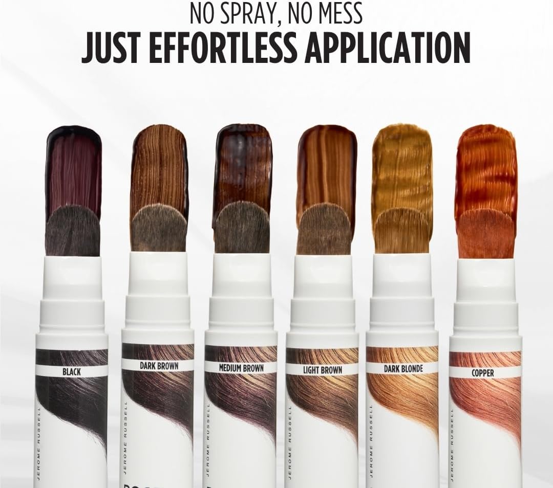 Jerome Russell Root Color Wand in MEDIUM BROWN | Instant Up To 100% Grey Coverage | Non-Sticky Formula | Long-Lasting Results | 18ml