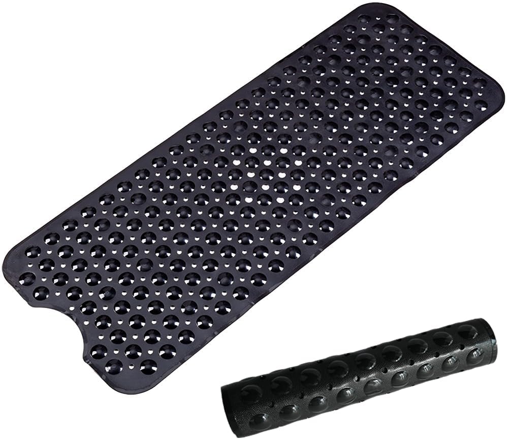 Armo® Transparent Anti Slip Shower Bath Mat Strong Mould & Mildew Bathroom Mat PVC Mat Washable Bath Mat 70CM x 38CM (Black)