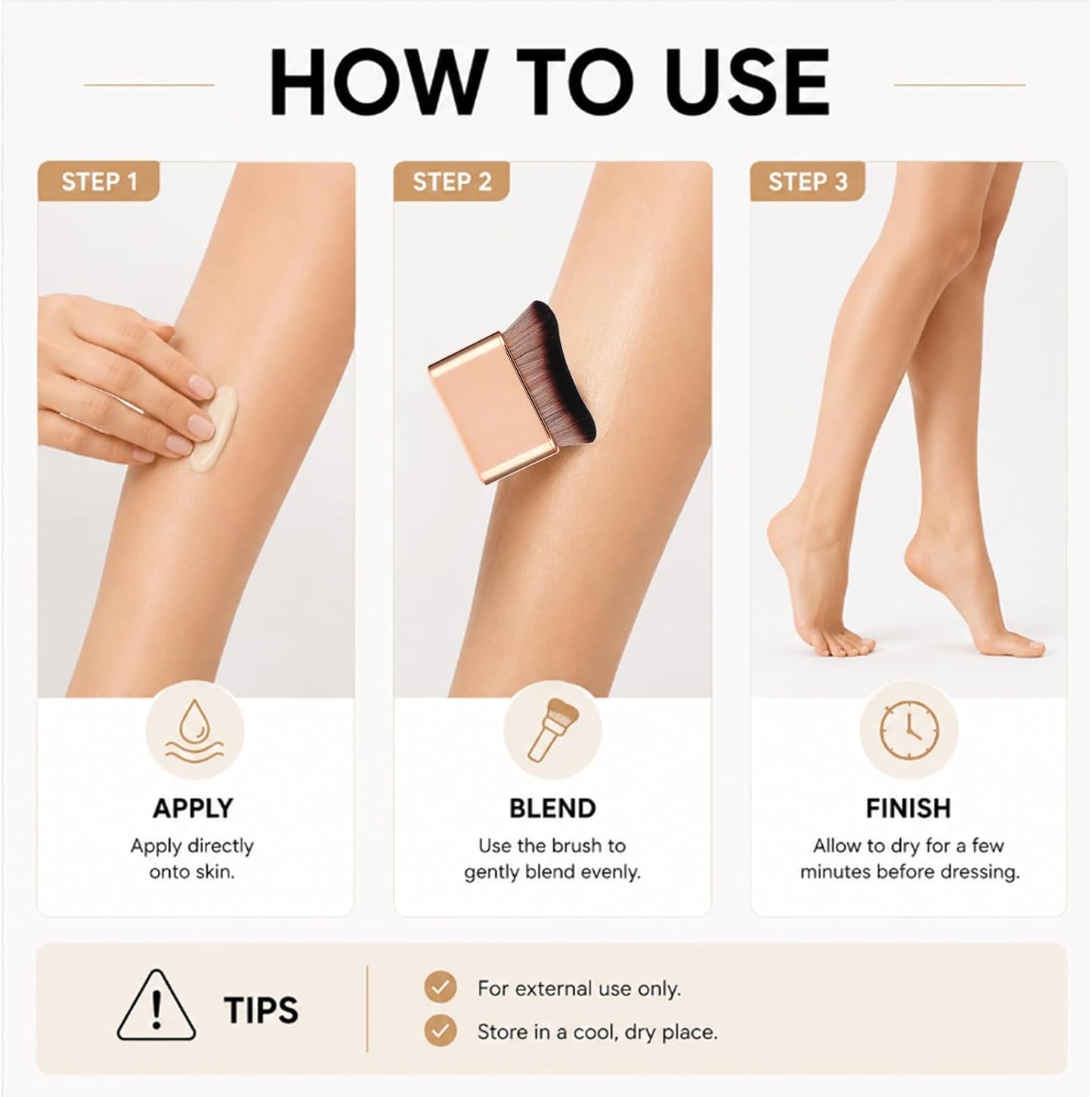 Body Concealer For Legs With Brush, Leg Make Up To Cover Veins, Waterproof Leg Makeup With Full Coverage, Long Lasting Non Transfer & Sweat Proof For Leg Foundation, 100g