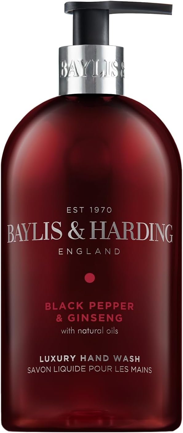 Baylis & Harding Black Pepper and Ginseng Hand Wash, 500 ml (Pack of 3) - Vegan Friendly
