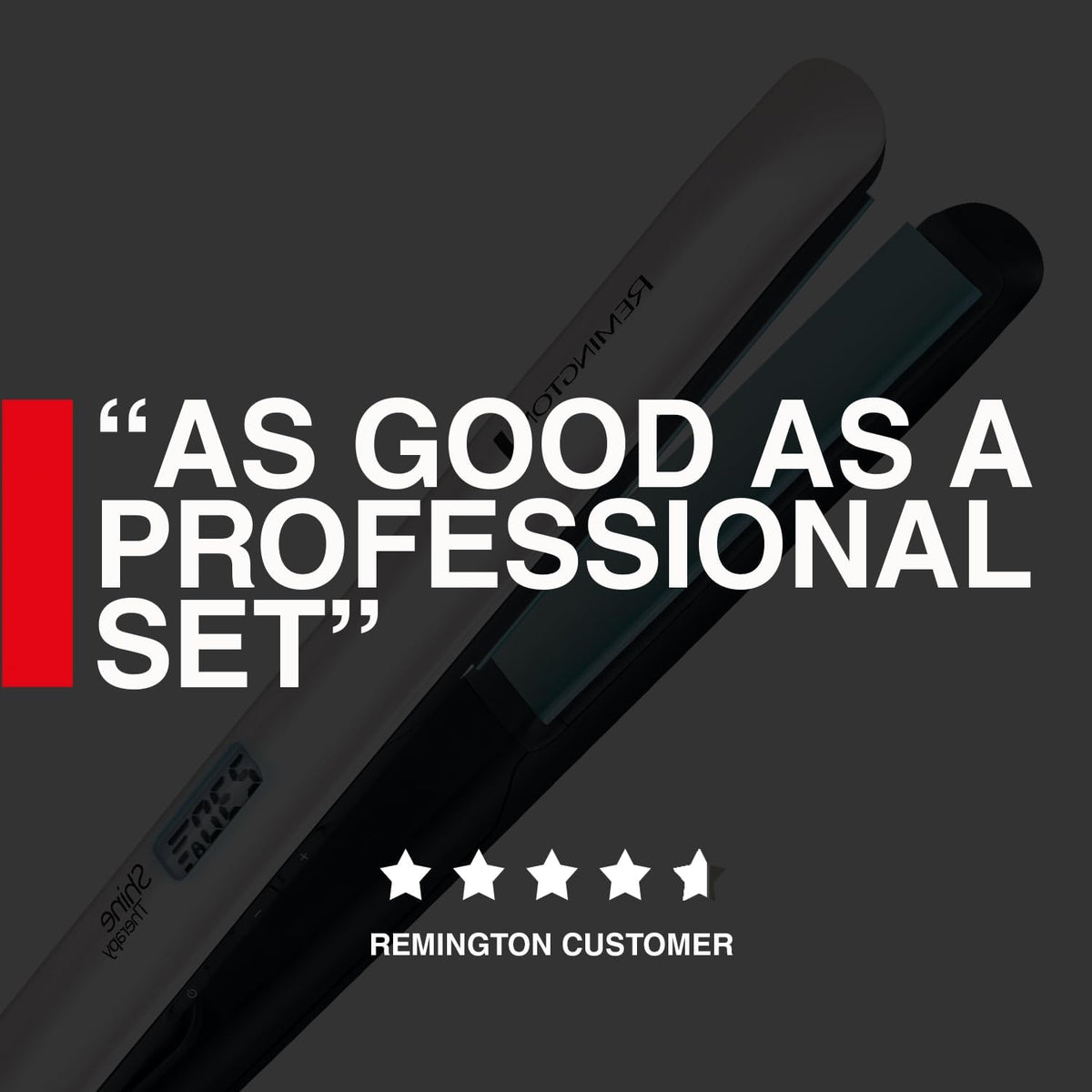 Remington Shine Therapy Hair Straightener with Advanced Ceramic coating infused with Moroccan Argan Oil for sleek & smooth glide, Floating plates, Digital display, 9 settings 150°C–230°C, S8500