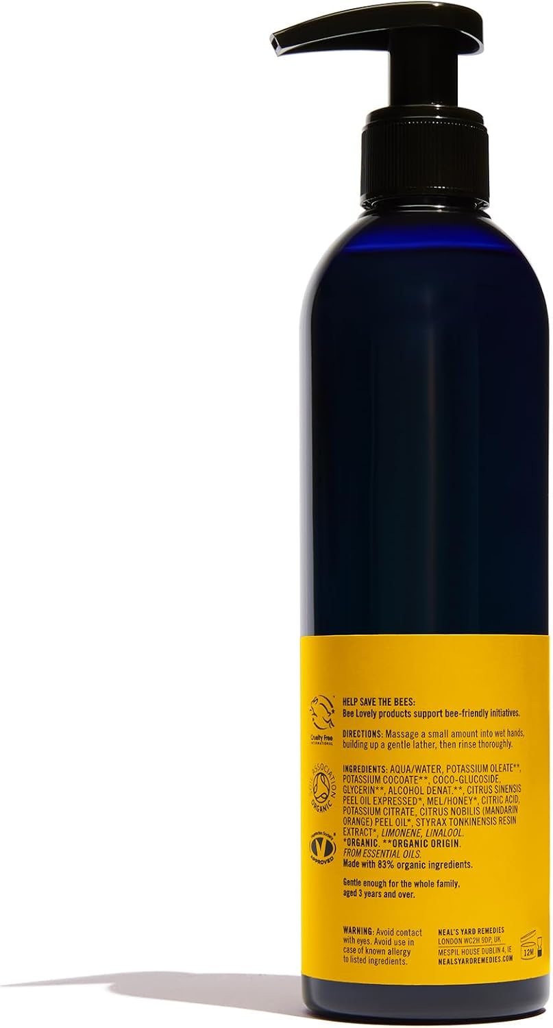 Neal's Yard Remedies Bee Lovely Hand Wash, Gentle & Nourishing, Scented Liquid Soap With Mandarin & Orange Essential Oils, 295 ml