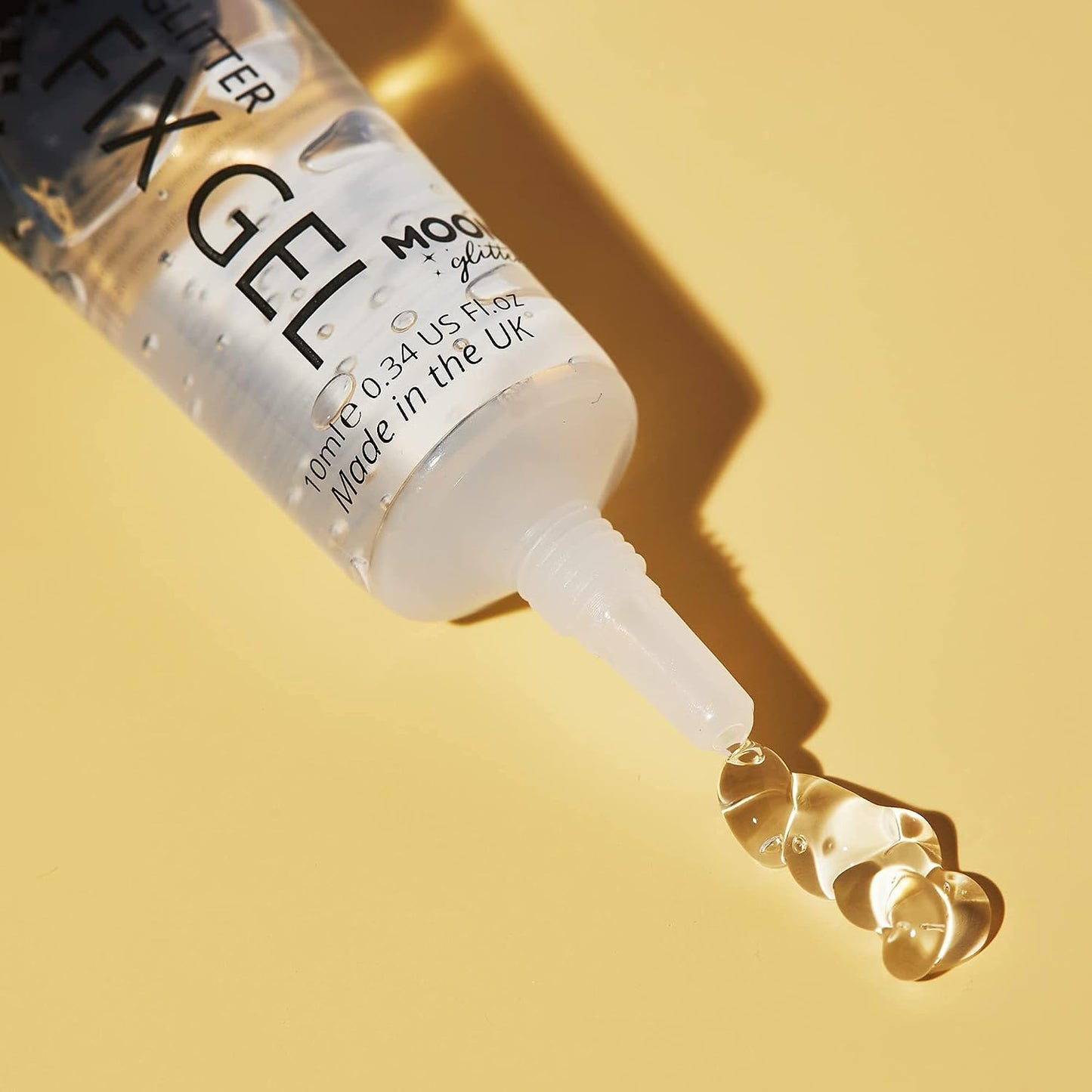 Face Glue by Moon Glitter 10ml Glitter Fix Gel Applier for Face Glitter Vegan Face and Body Adhesive Primer Glue for Glitter, Eye Shadow, Pigment, Eye dust Application