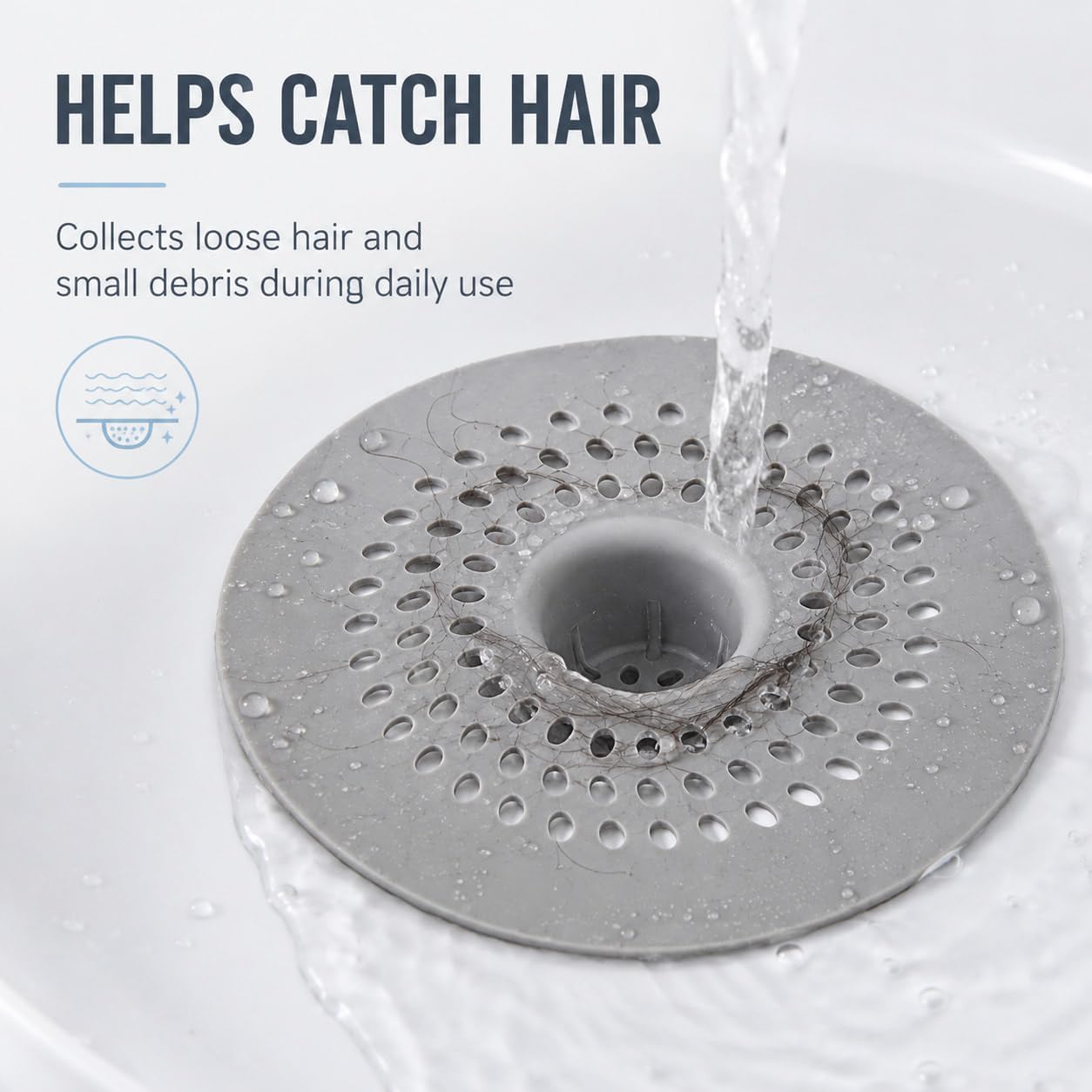 Shower Drain Hair Catcher Trap 3 PCS – Raised Dome Silicone Sink Strainer with Micro Holes – Anti Clog Bath Plug Hole Cover Filter for Bathtubs and Showers