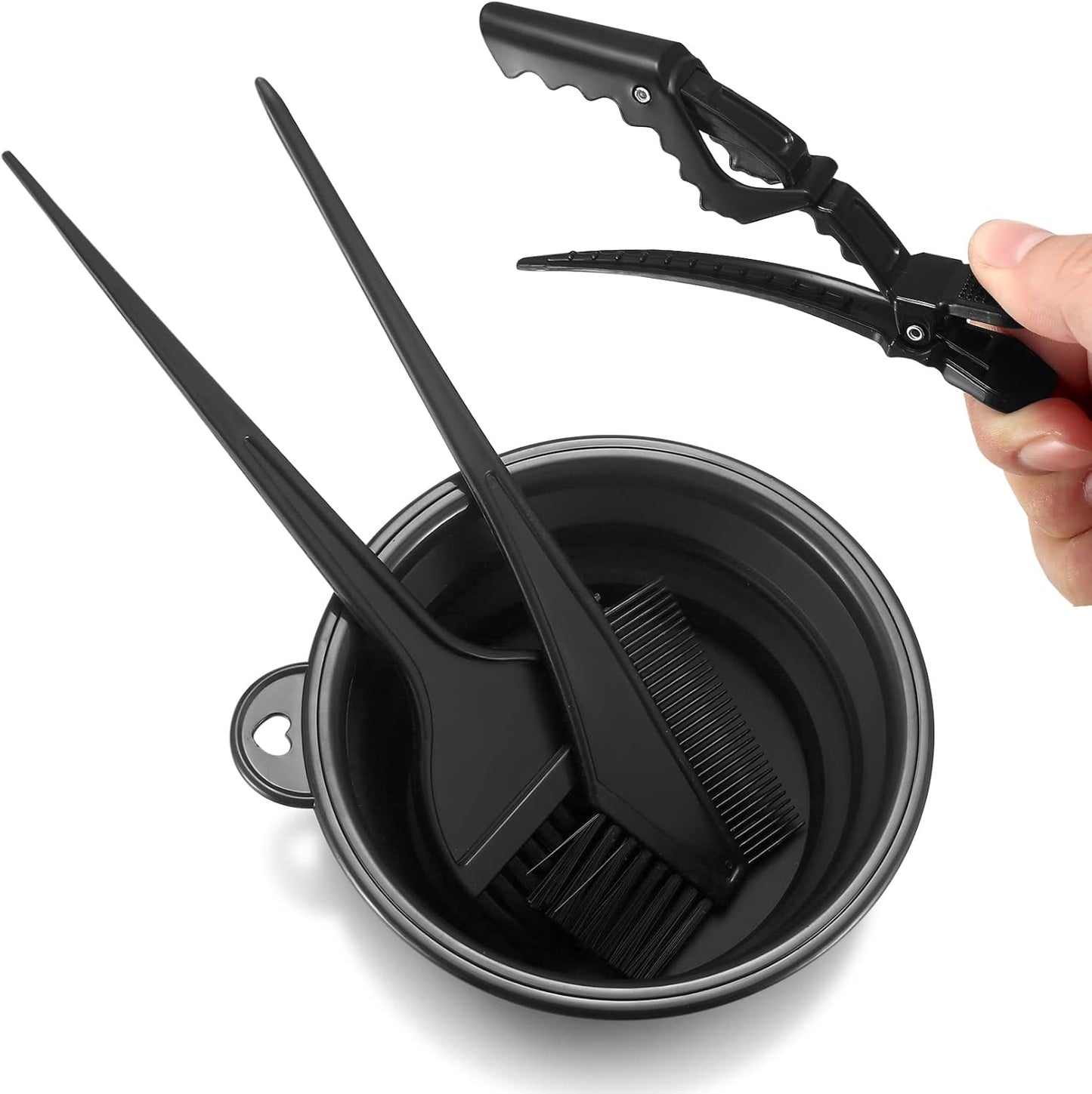 Yibaijia 9 Pcs Tools for Hair Colouring Kit, Hair Dying Tools Kit, DIY Beauty Salon Hairs Bleaching Kits, Dye Bowl and Brush, Including Mixing Bowl, Ear Cover, Shawl, Gloves, Clips