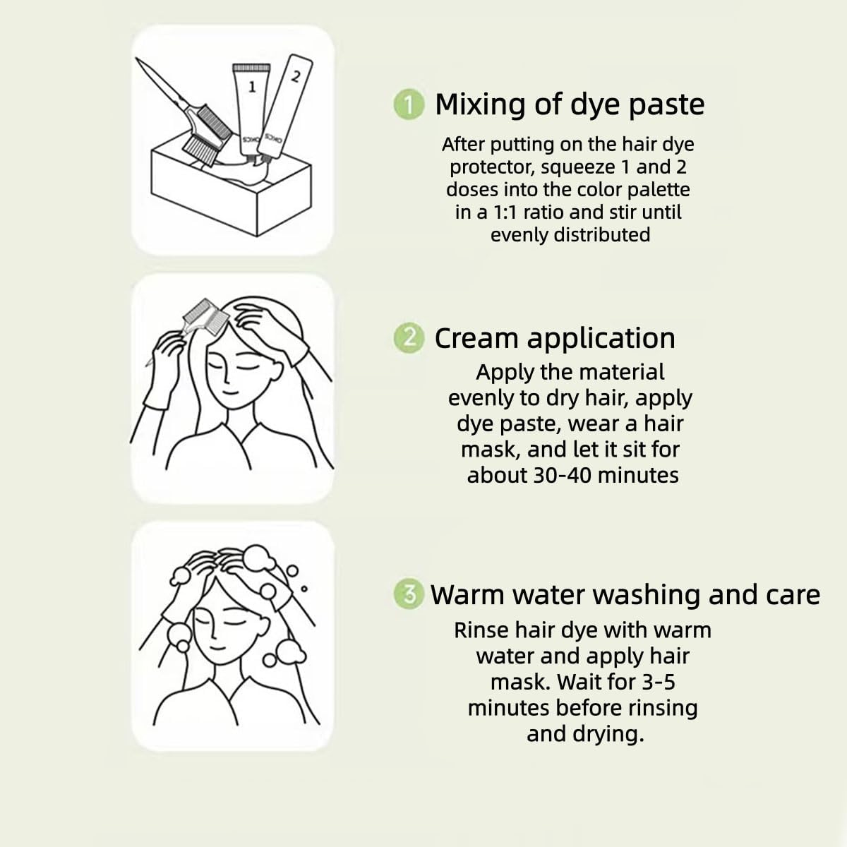 Long-Lasting Botanical Essential Oil Hair Dye,Mild Formula Long Lasting Hair Dye Set,Plant-Based Hair Color for Gray Coverage (Natural Black)