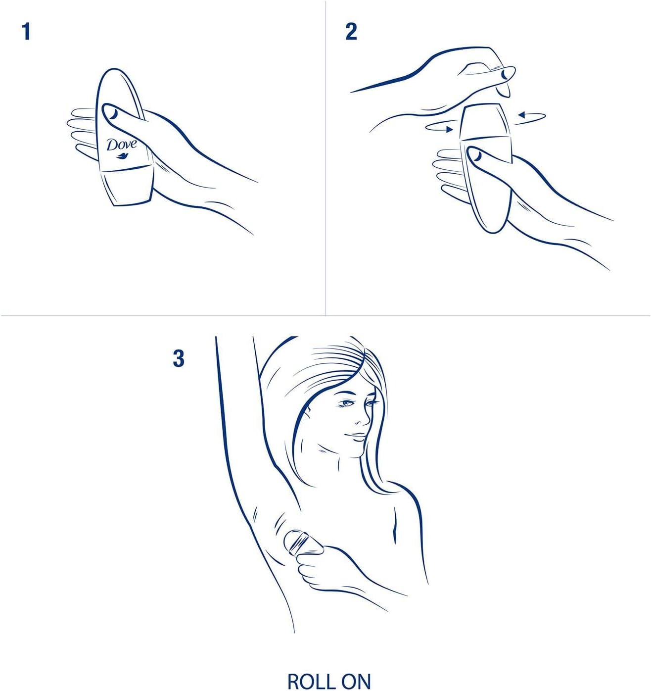 6 x Dove 48H protection Anti-perspirant Roll On 50 ml - Cucumber & Green Tea