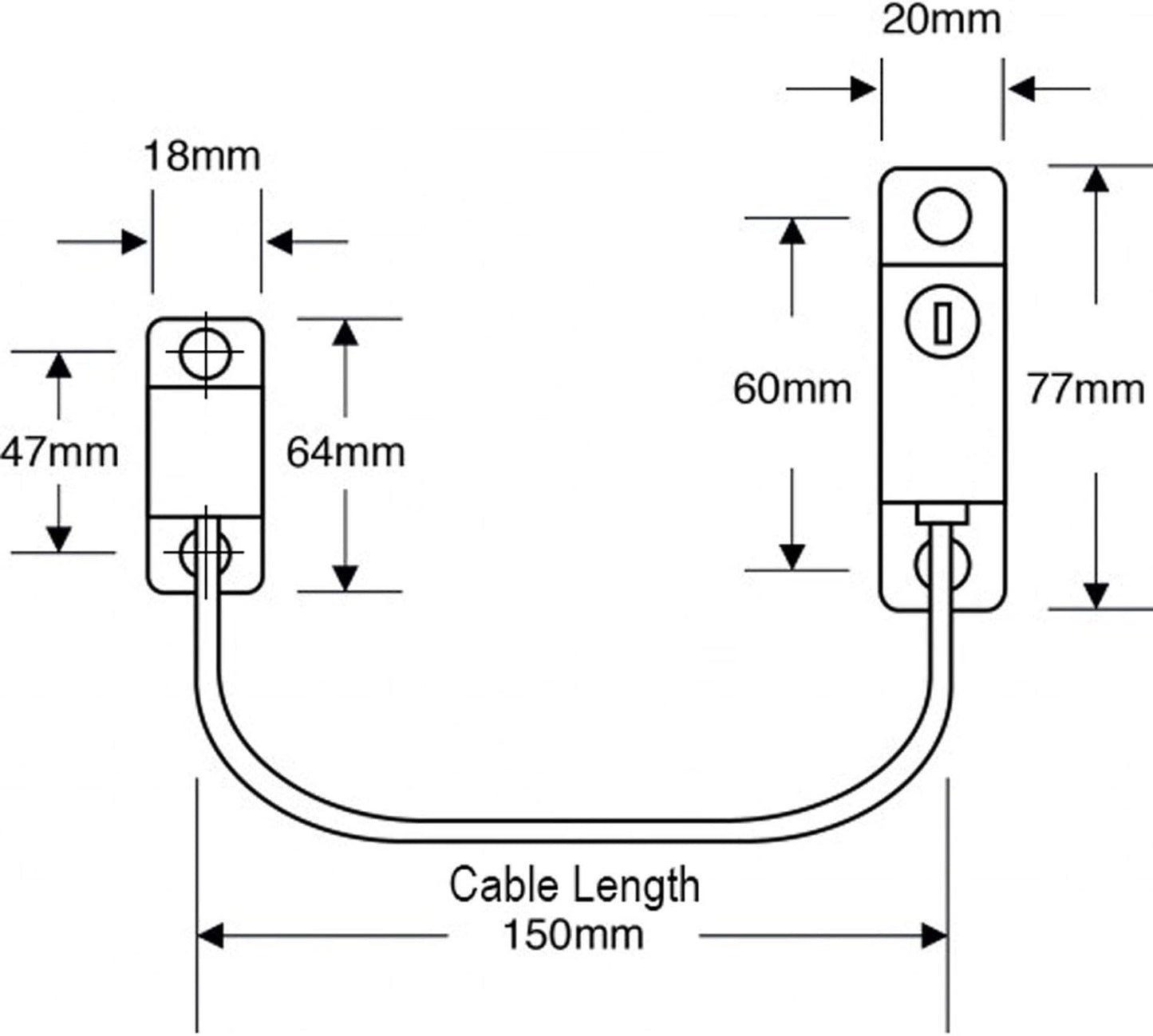 CHAMELEON 150mm Locking Window Cable Restrictor - White