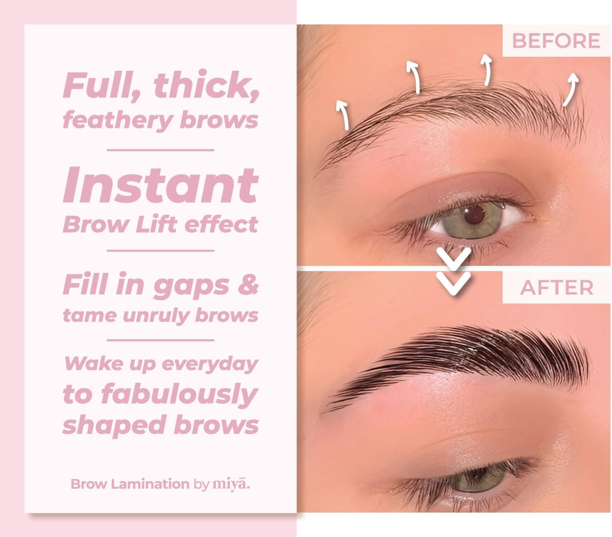 MIYA LASH 2 in 1 Lash Lift & Brow Lamination Kit | Instant Fuller Eyebrows, Eyelashes | Salon Result lasts 8 weeks | Professional LVL, Perm, Laminate | Lash Lift Kit with Silicone Shields, Lash Picks