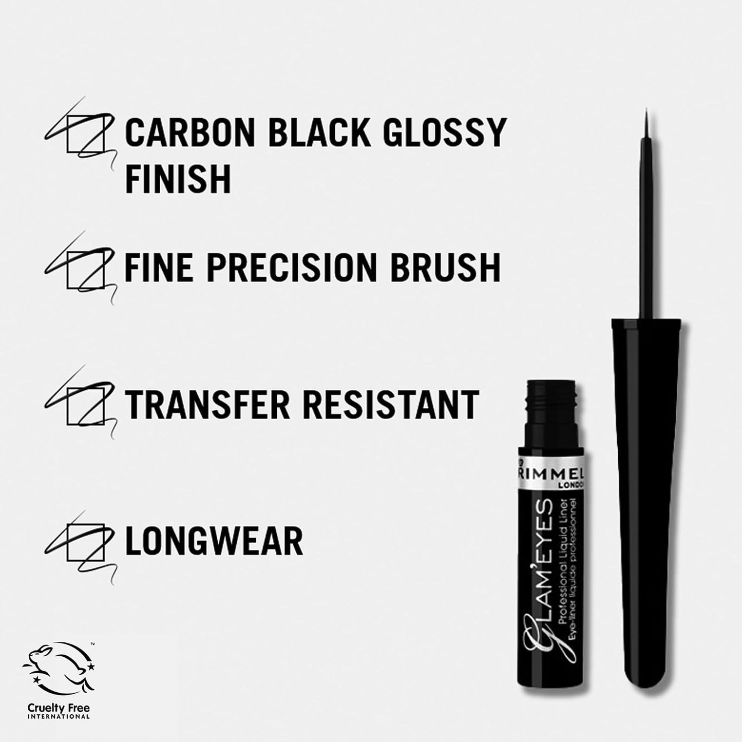 Rimmel Glam'eyes Professional Liquid Eye Liner, Black Glamour