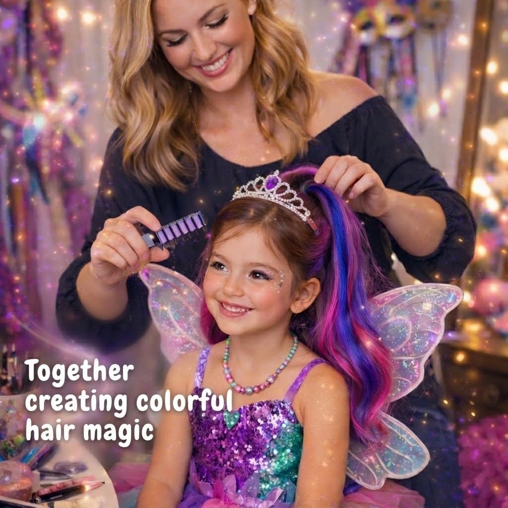 Magicat vibrant washable hair chalk for kids I non-toxic temporary kids hair dye I kpop gifts for girls I party favor set for children I creative style for ages 3-10
