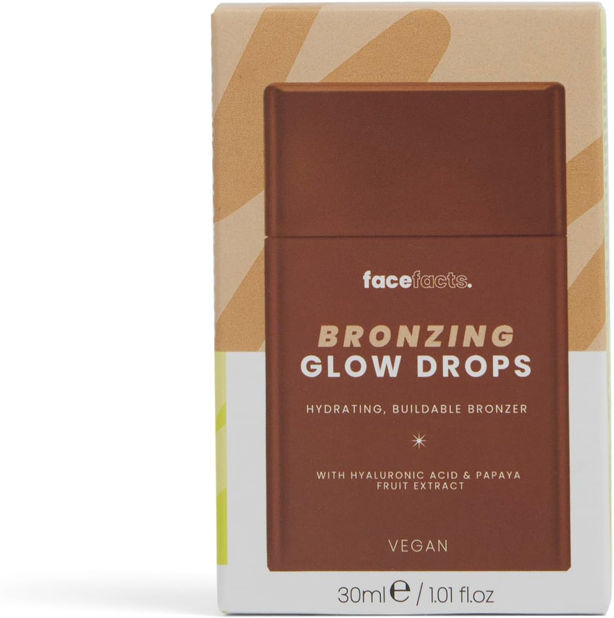 Face Facts Bronzing Glow Drops, Hydrating buildable bronzer with Hyaluronic Acid, Vegan, 30ml (Pack of 2)