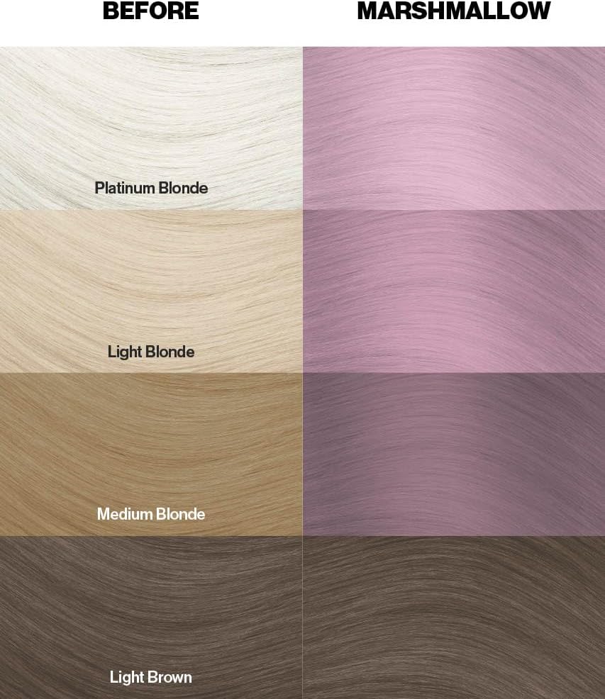 Crazy Color Metallic Marshmallow Semi-Permanent Hair Dye. Highly Pigmented Dusty Pink Conditioning & Oil Nourishing Vegan Formula | No Bleach or Ammonia | 100ml