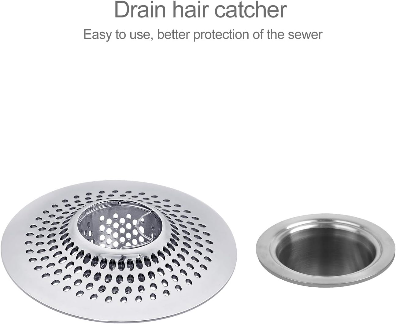 LEKEYE Drain Hair Catcher/Bathtub Shower Drain Hair Trap/Strainer Stainless Steel Drain Protector