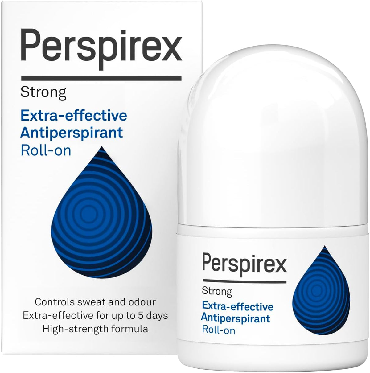 PERSPIREX Extra Strength Antiperspirant Roll On STRONG 20ml - Fresh Scent 3+ days Odour Protection