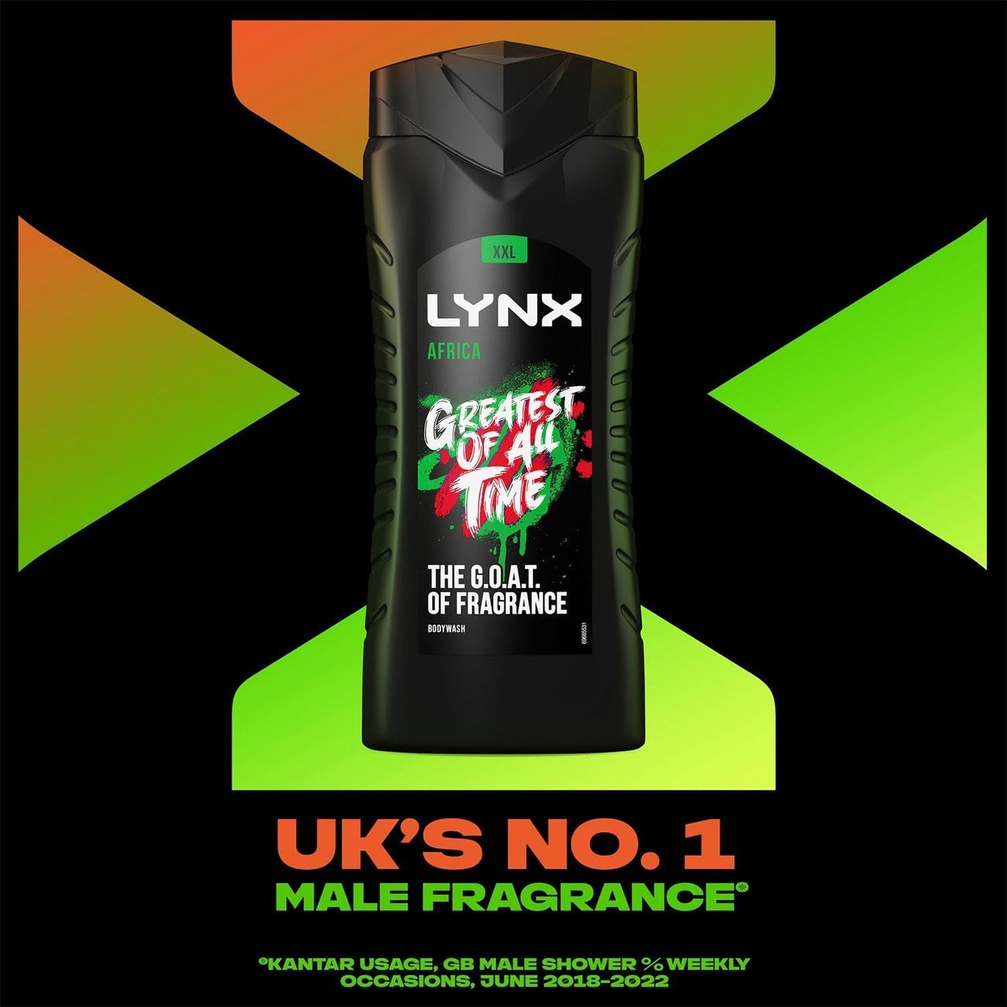 Lynx Limited Edition FIFA Africa 3-in-1 Body Wash shower gel with a mandarin & sandalwood fragrance for an all day fresh & clean feel 500 ml