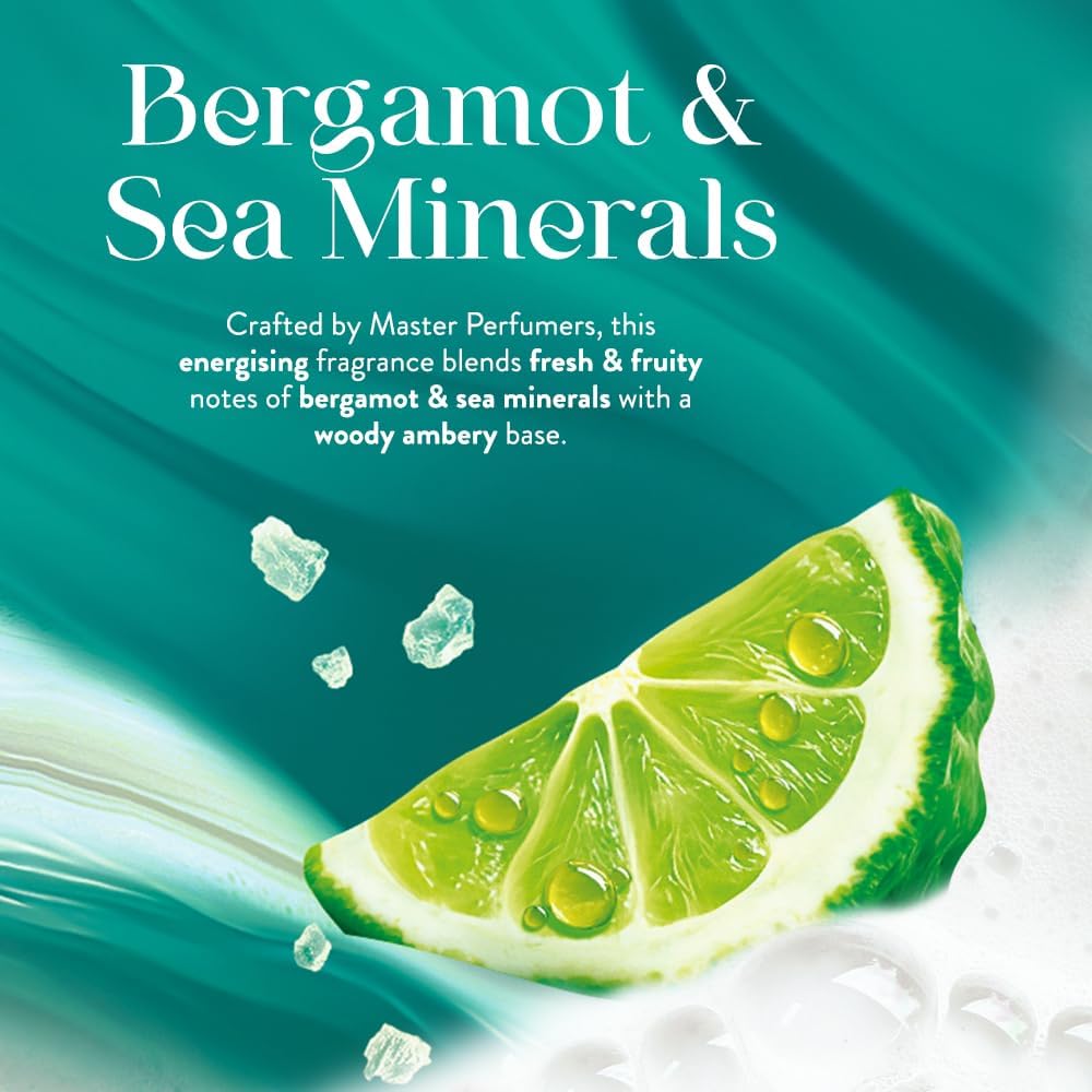 Imperial Leather Bergamot & Sea Minerals Foamburst Gel to Foam Body Wash Shower Gel, Rich Foaming Body Wash with Luxury Fragrance, Vegan & Cruelty Free (6 x 200ml)