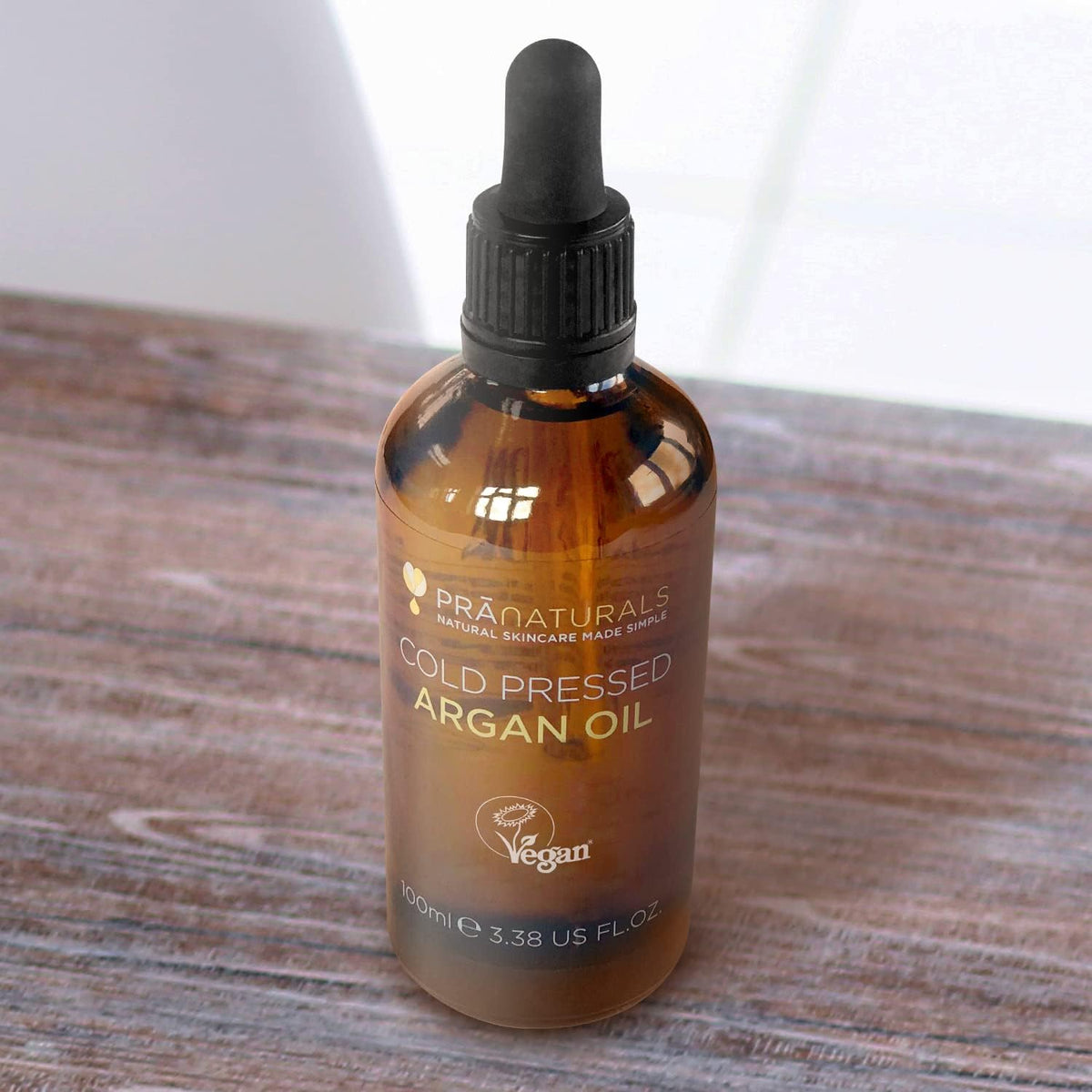 PraNaturals 100% Moroccan Pure Natural Argan Oil for Face & Body 100ml – Rich in Vitamin E for Healthy Skin, Hair & Nails – Food Grade, No Parabens or SLS – Vegan & Cruelty-Free