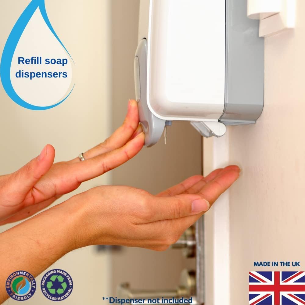 Osler & Walsh 5 Litre Antibacterial Blue Hand Soap, Lightly Fragranced Hand Wash for Home, School and the Workplace. Hydrates & Softens Skin, Non-Sticky Liquid Hand Soap Protects Skin From Dryness