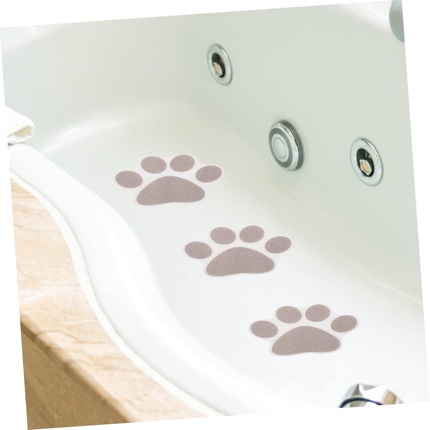 10Pcs Paw Print Non Slip Bath Stickers Self Adhesive Anti Slip Shower Floor Decals for Bathroom Safety on Tub Walls Stairs and Floors