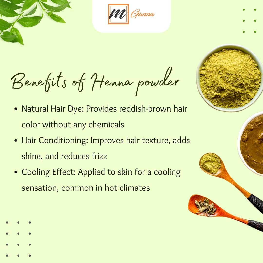 100% Natural Henna Powder 0.50 LBS 227 GMS | Pure Lawsonia Inermis For Hair Dye and Coloring | PPD free or Any Chemicals for Healthy Hair | fine powder