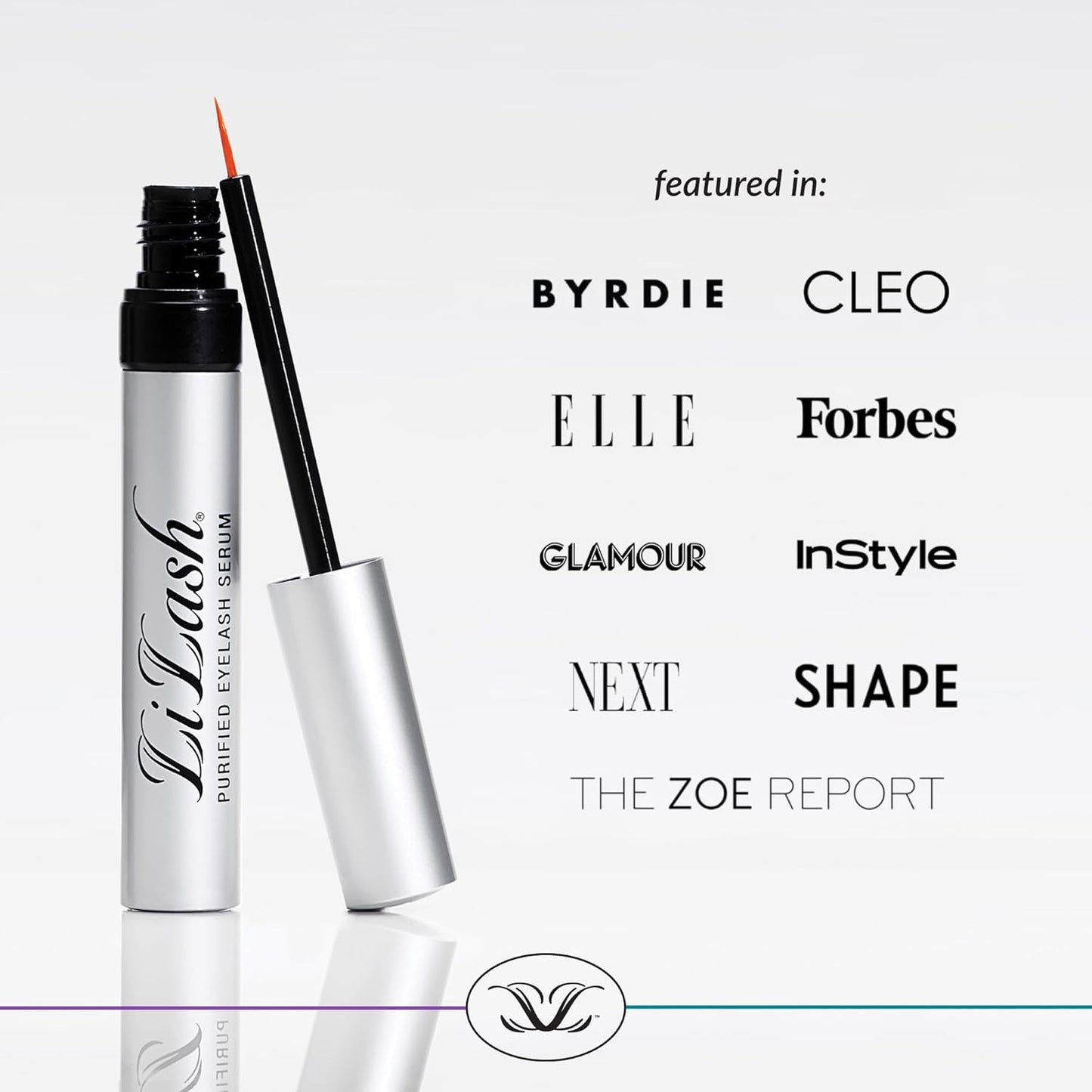 LiLash Purified Eyelash Serum for Longer & Fuller-Looking Lashes - Eyelash Enhancer, Safe for Use with Contacts, Lash Extensions, Sensitive Eyes - Vegan & Cruelty-free (2mL, 90-Day Supply)