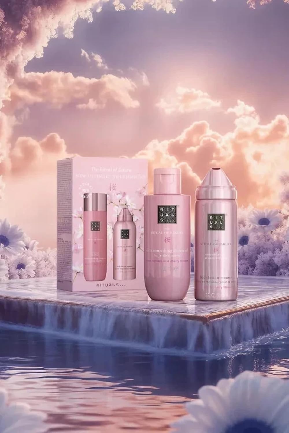Rituals The Ritual of Sakura Ultimate Nourishment Kit with Shower Oil 75ml and Body Lotion Mousse 50ml, Beauty Gift Set