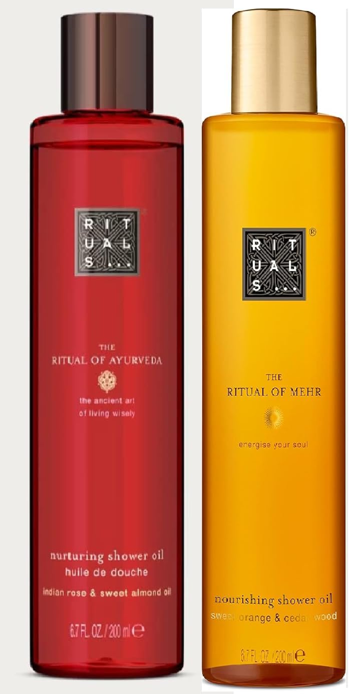 Rituals of Mehr Shower oil Sweet Orange & Cedar Wood & Ayurveda Indian Rose Shower Oil 200ml