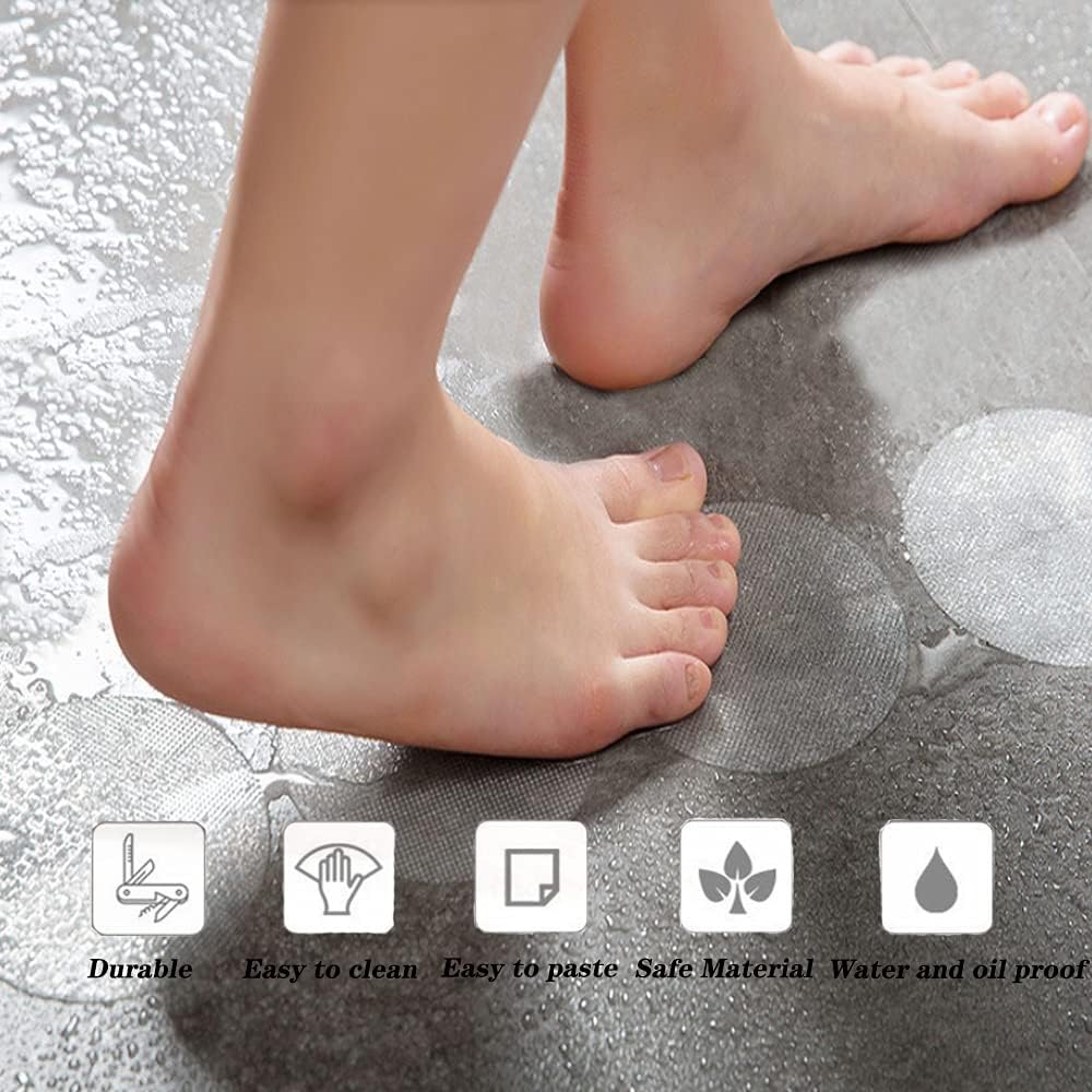 CCLKHY 20 Pcs Non Slip Bathtub Stickers, Round Non Slip Stickers, Shower Stickers, Transparent Self-Adhesive Non-Slip Strips Stickers for Bath Tub, Stairs, Shower Room, Slippery Surfaces