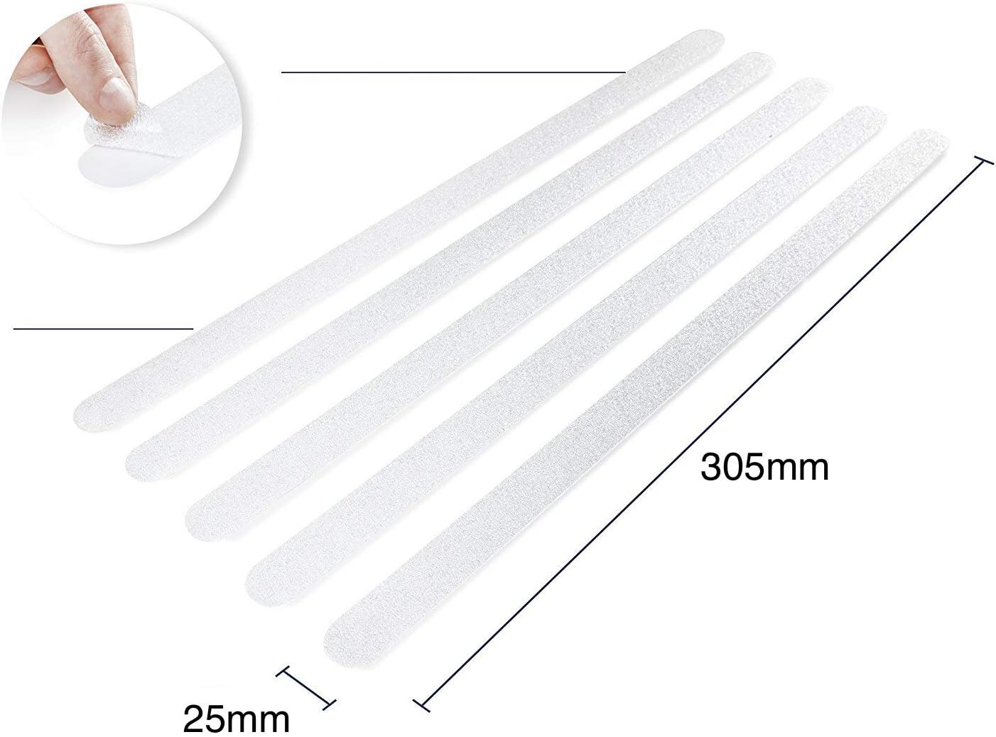 Non Slip Bath Mat Shower Stickers adhesive non rubber (8 Clear Strips)