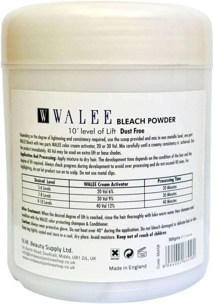 Walee Blue Bleach Powder Dust Free 10 High Lift Hair Bleach, Colour Remover, Pack of 1