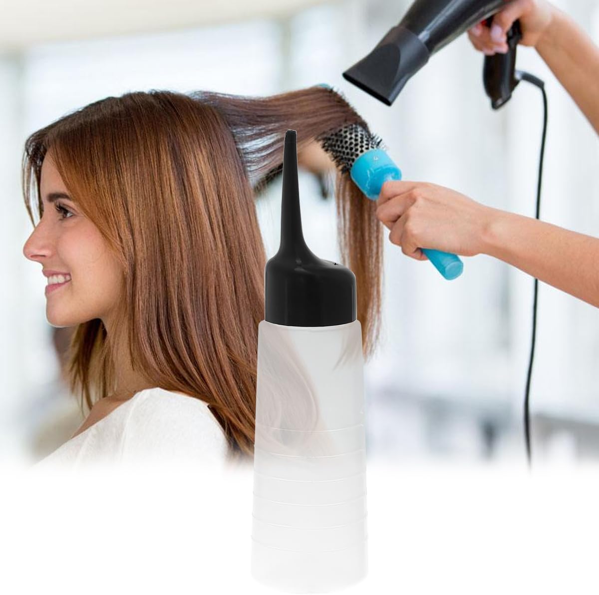 Healifty 150ml Empty Hair Dye Bottle Angle Tipped Hair Coloring Bottle Salon Tint Bleach Applicator Barber Washing Container
