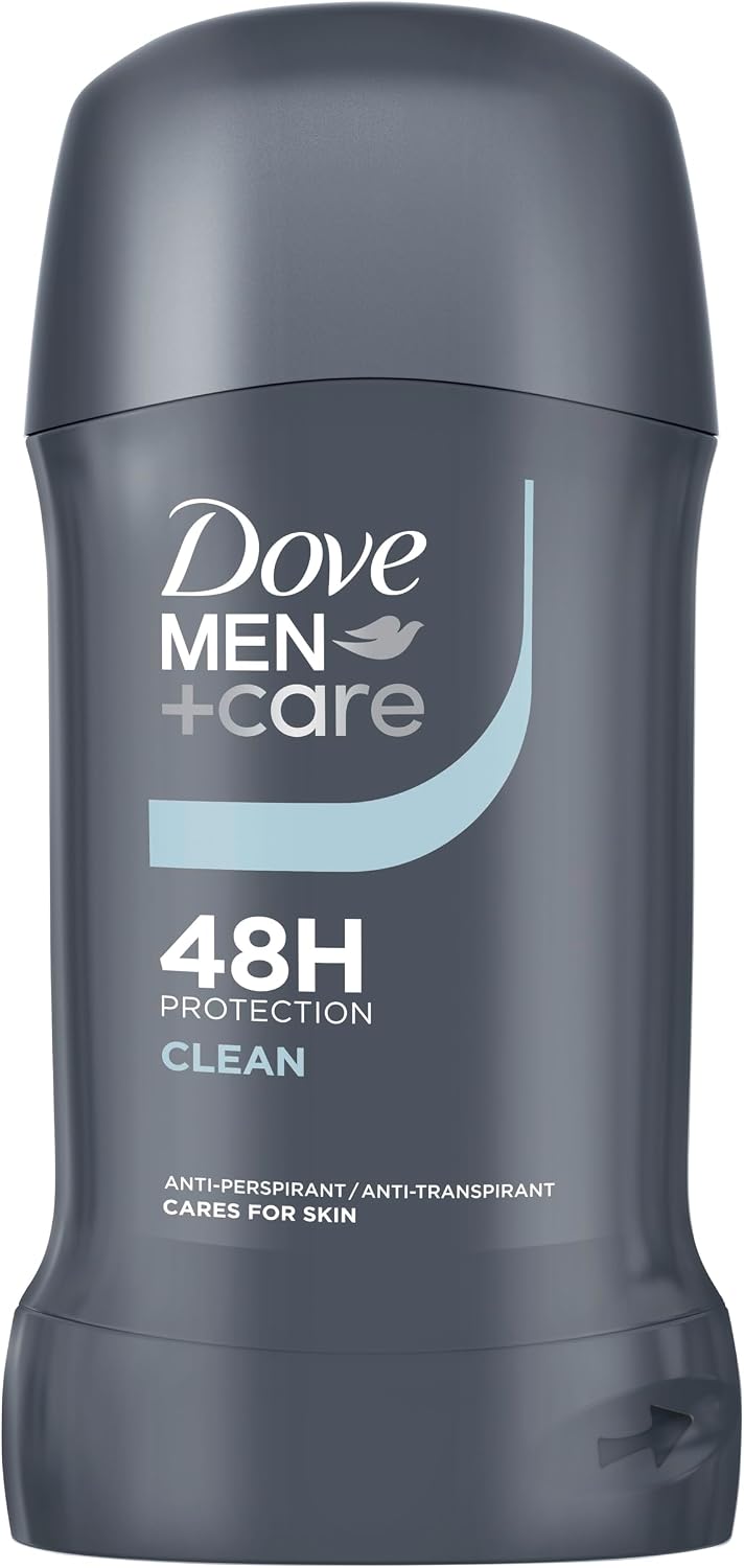 Dove Men+Care Clean Comfort Anti-Perspirant Deodorant Stick with Moisturising Cream, 48-Hour Protection, 50 ml, Pack of 6