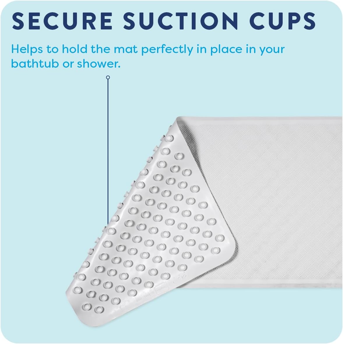 Croydex Rubagrip Bath Mat Non Slip Anti Mould for Inside Bath (74x34cm) | Slip Resistant | Secure Grip Suction Cups | Easy to Clean | Natural Rubber | Anti-Bacterial | Textured Surface