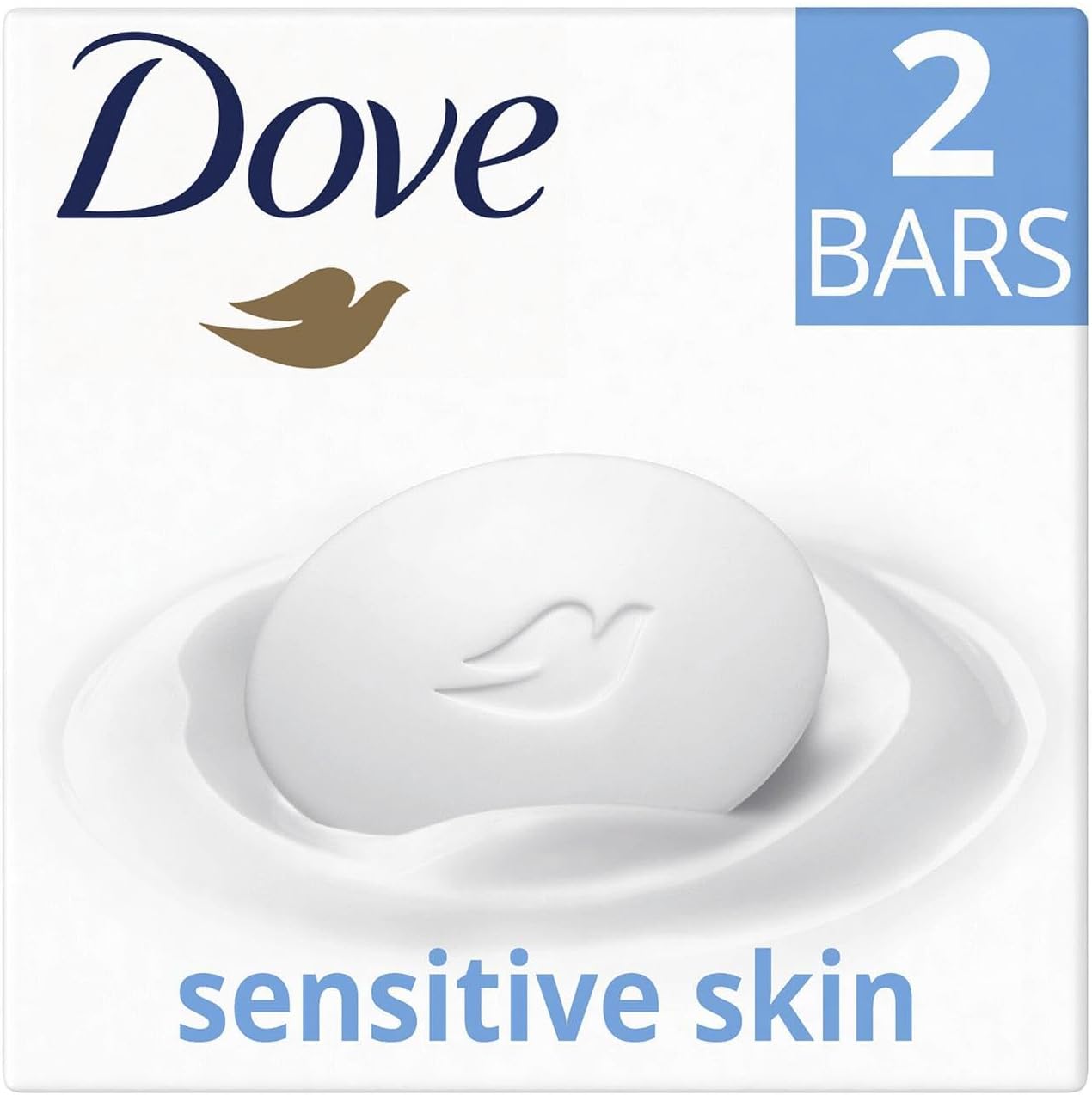 Dove Hypoallergenic Beauty Cream Bar 3 in-1 Cleanses, Moisturises and Nourishes Sulphate-Free Bath Soap for Soft and Smooth Skin, Specially Made for Sensitive Skin 2x90g, 3 Pack