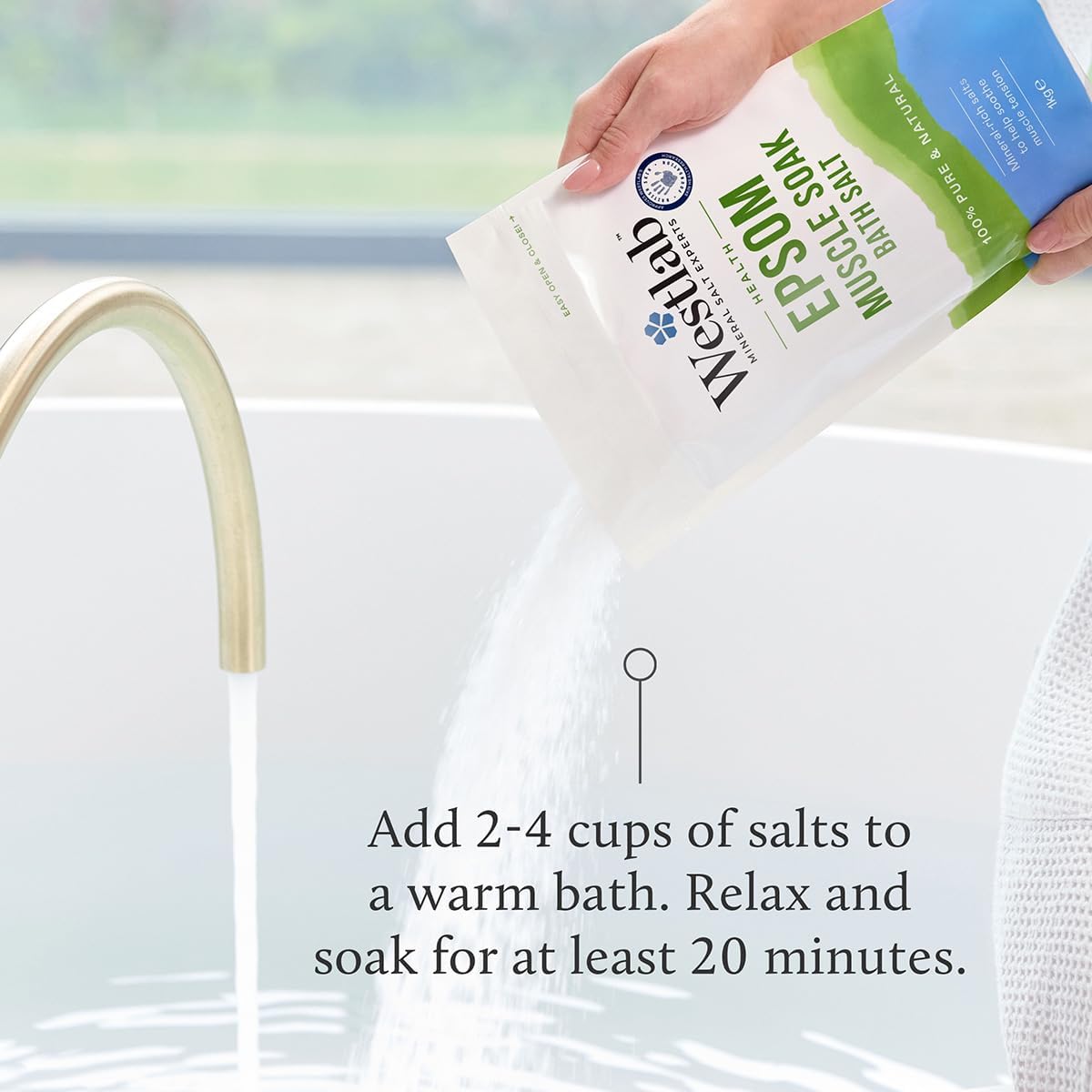 Westlab Epsom Salts 1kg - Soothe and Relax Muscles to Improve MSK Health & Comfort by Reducing Stiffness and Aching. Sports Recovery - Improved Performance.