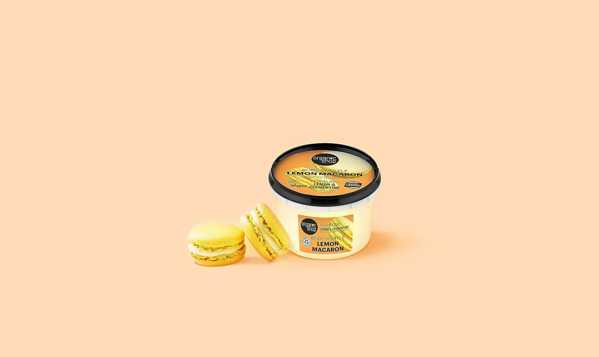 Organic Shop Lemon Macaron body souffle. Modeling. Lemon & Clementine, 250 ml (Pack of 2)