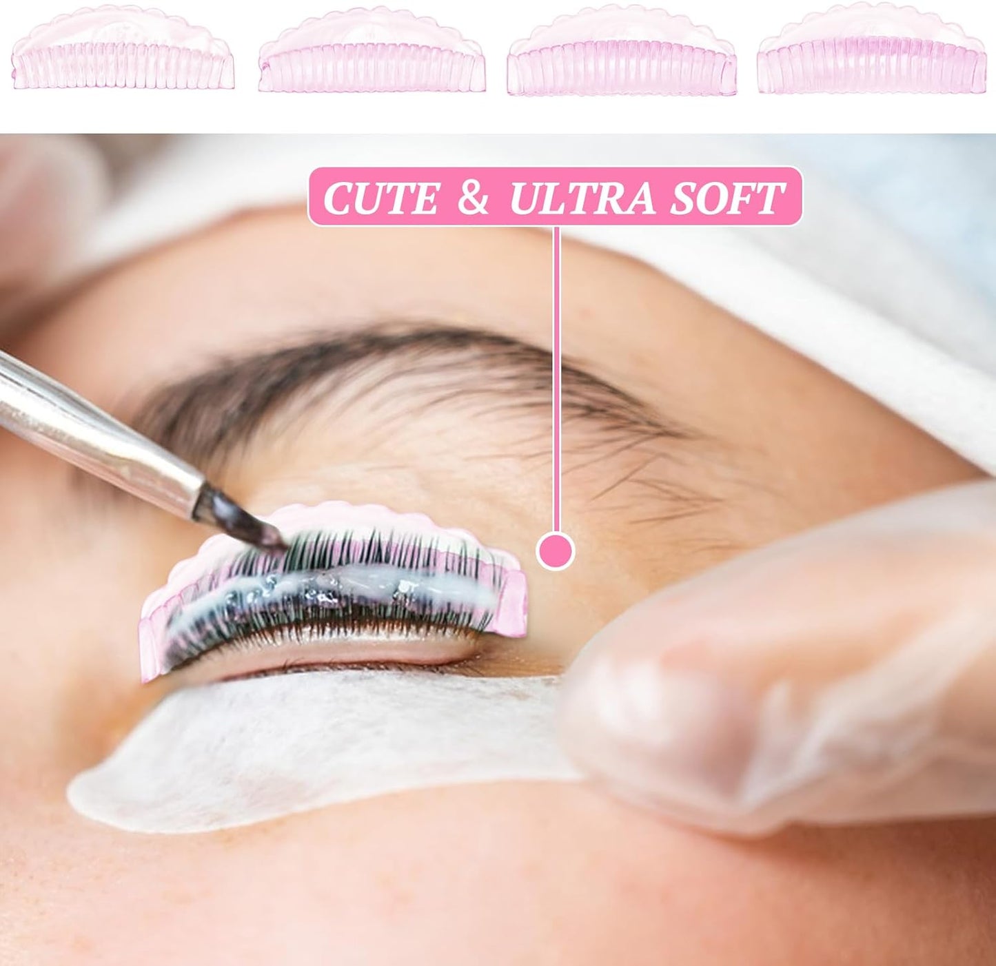 Lash Lift Shields,Korean Self Adhesive Lash Lift Pads,Reusable Silicone Eyelash Lifting Tools Use for Softening Eyelashes,No Glue,Super Sticky for Shield DIY Use at Home or Salon