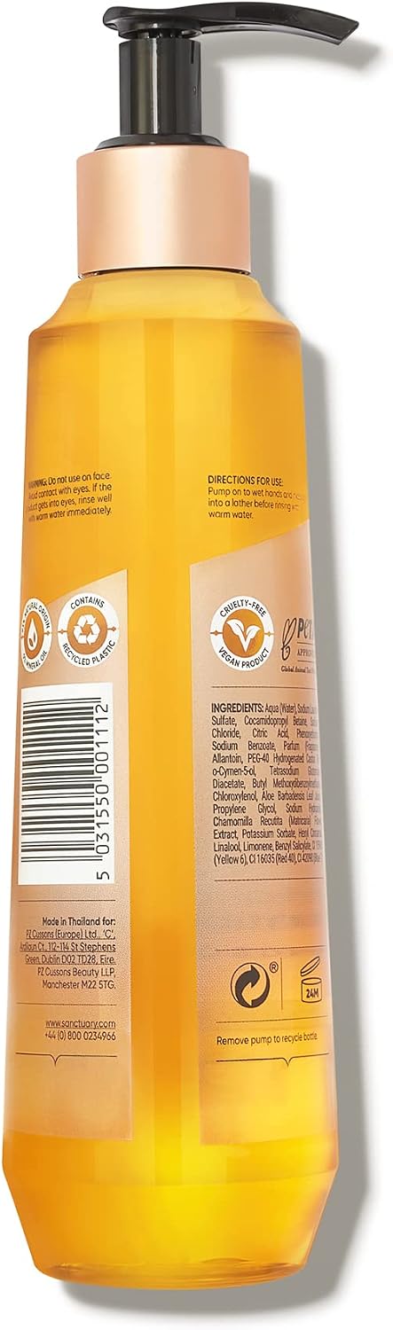 Sanctuary Spa Antibacterial Hand Wash, No Mineral Oil, Cruelty Free & Vegan Liquid Hand Soap, 250ml