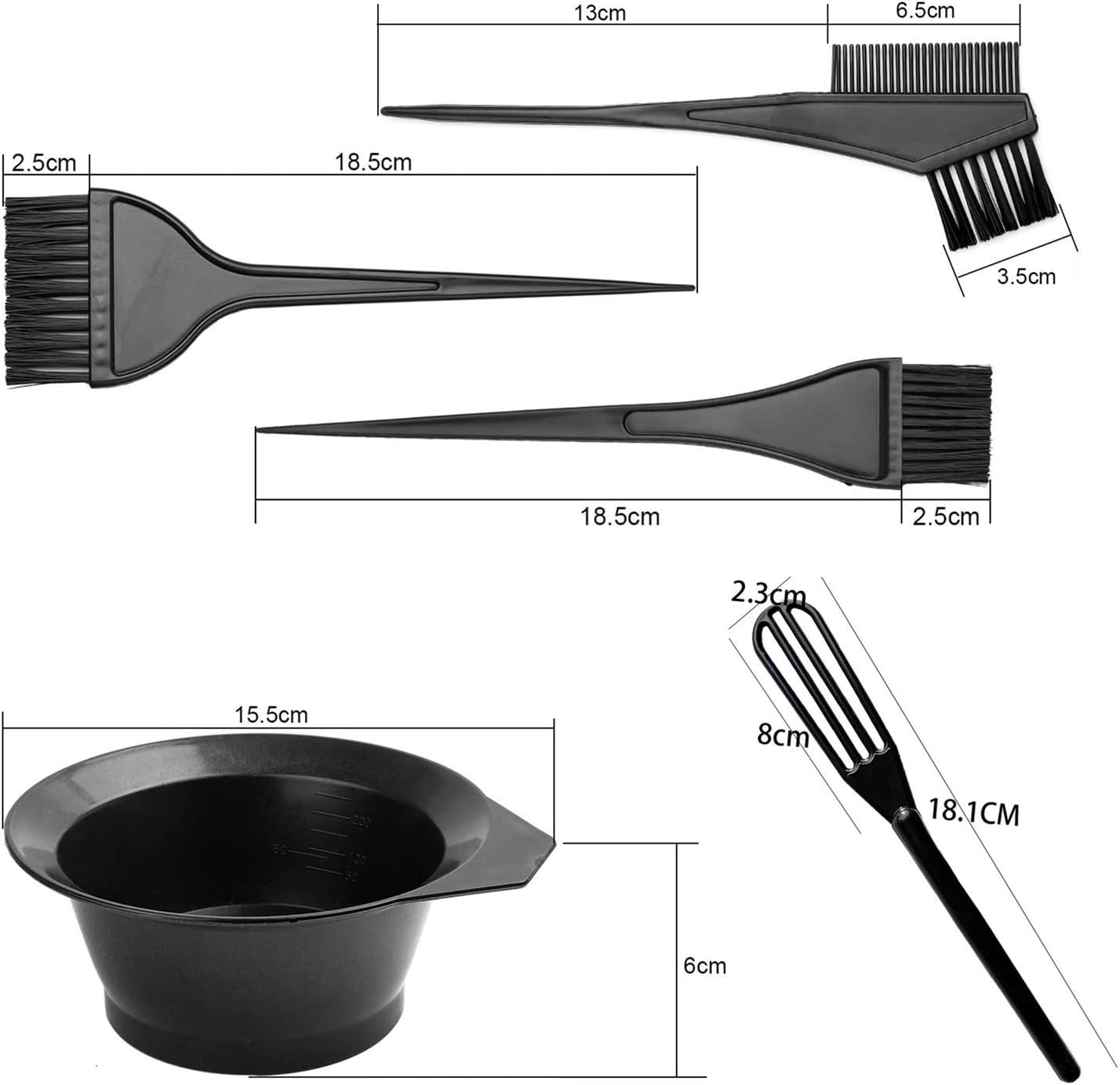 Hair Dye Kit, Hair Colouring Tools - Hair Colouring Bleach Bowl Hair Dye Brush Comb Ear Covers Glove Shower Cap Hair Clips Agitator,Professional Salon DIY Hair Dye Tools