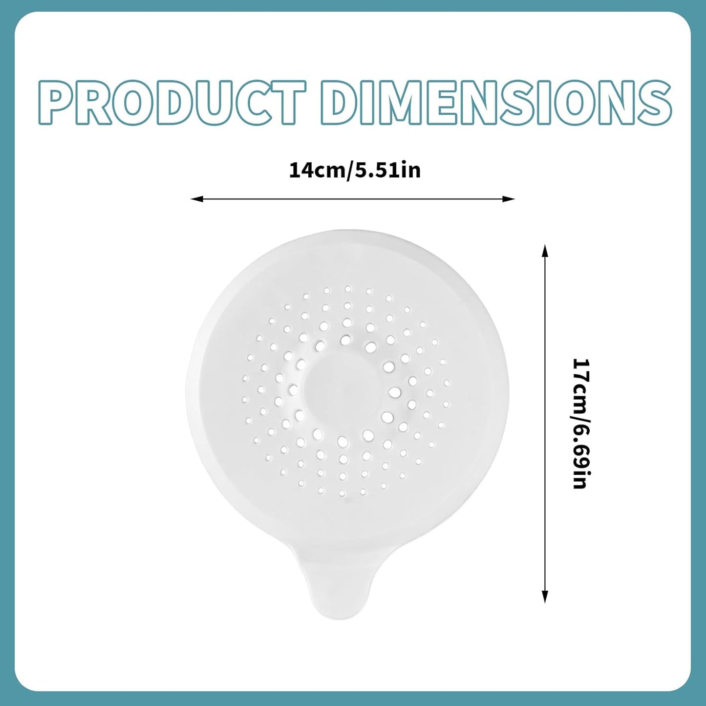 2 Pack Silicone Shower Drain Hair Catcher with Strong Suction Cup, Universal Sink Strainer Protector, Bathtub Plug Hole Cover Hair Stopper Trap for Bathroom Kitchen Sink (White + Grey)