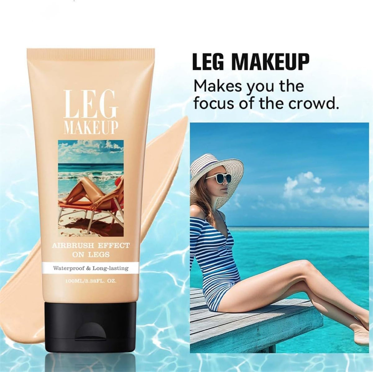 Leg Makeup - Body Coverage Perfector,All Over Complexion Perfector,Tattoo Cover Up Cream,Waterproof Long-Lasting Sweat-Proof Concealer (#3)