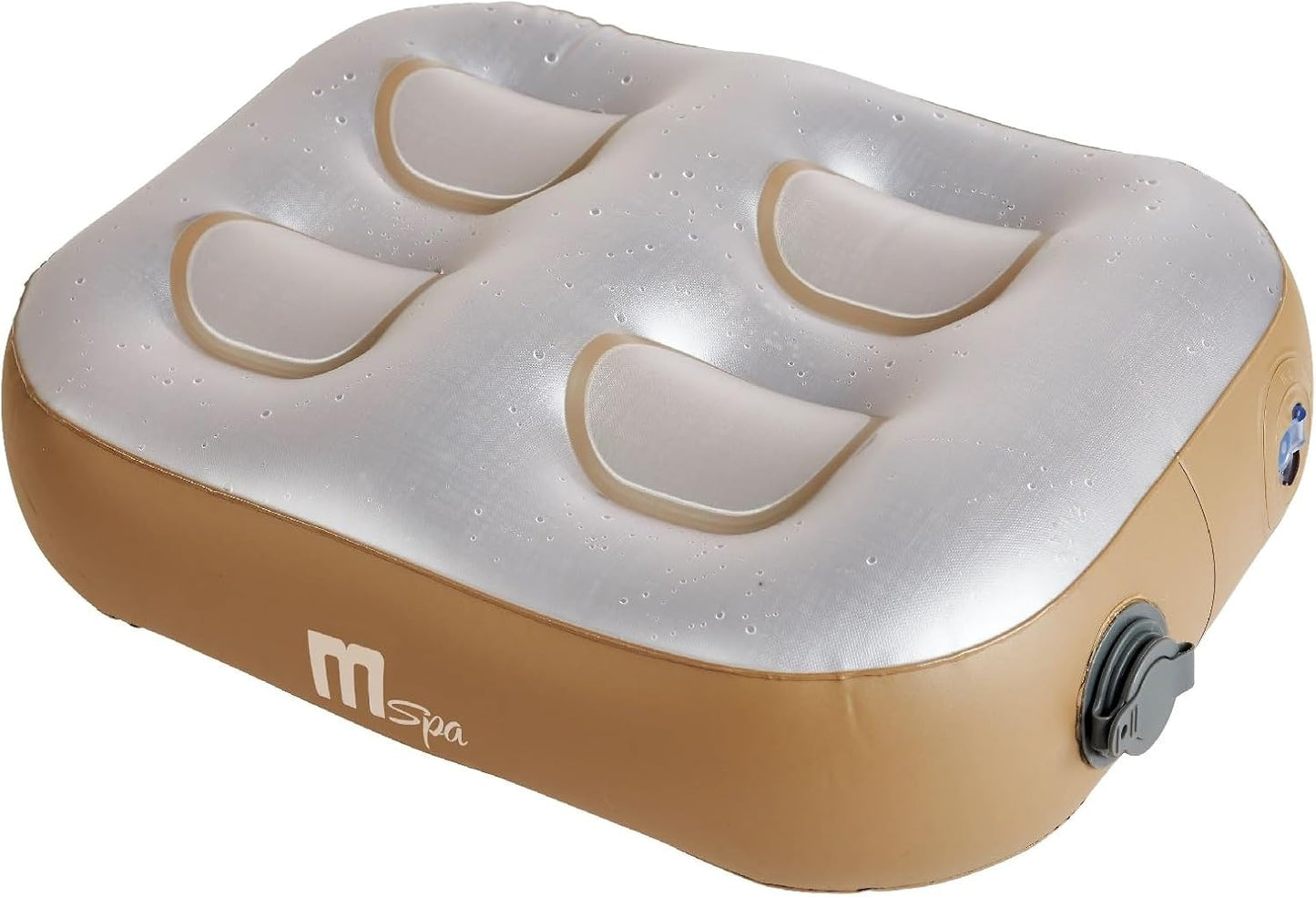 AQUALINE MSpa Cushion Set for Inflatable Hot Tub (39 x 30 x 10) cm, 2 Pack Water-Fillable Spa Cushions with Internal Coil Support, Soft PVC Booster Seat & Headrest Pillow, Champagne Gold & Pearl