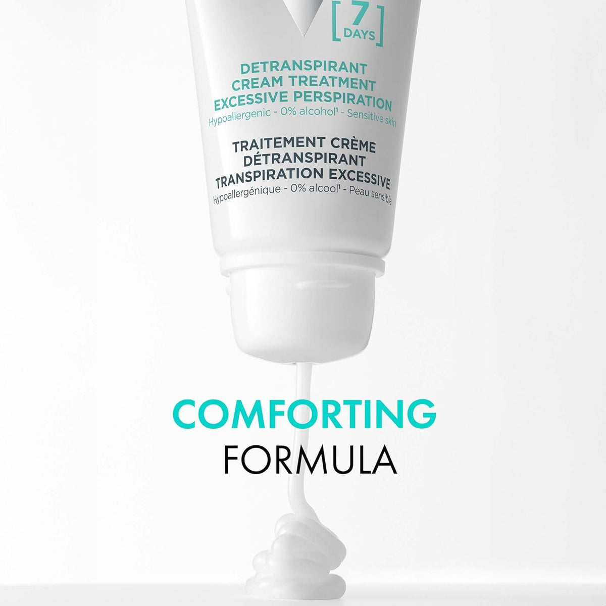 Vichy 7-Day Anti-Perspirant Cream, Long-Lasting Protection for Intense Perspiration and Odor Control, Suitable for Sensitive Skin, Alcohol-Free Targeted Treatment, 30ml